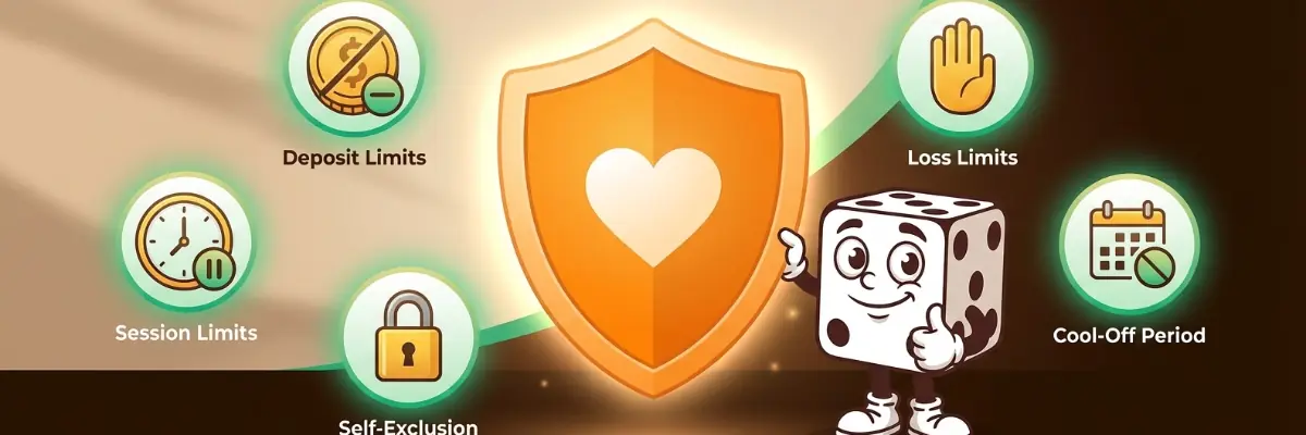 Responsible gambling tools at online casinos including deposit limits and self-exclusion