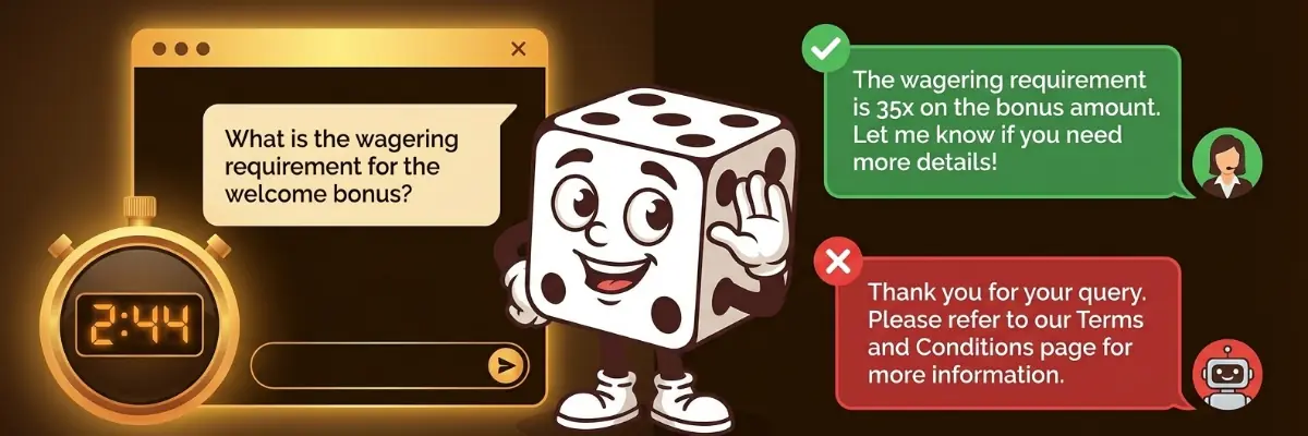 Testing online casino customer support response time and quality before depositing