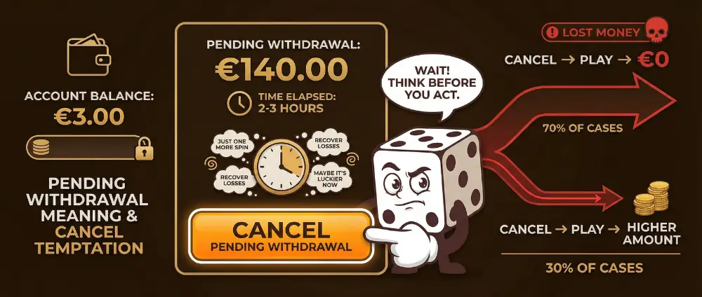Pending withdrawal status explained showing what does pending mean during casino review process
