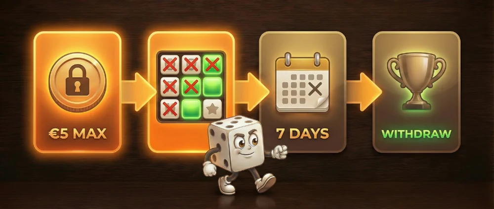 Casino bonus terms checklist walkthrough showing max bet rule and game restrictions to check before depositing