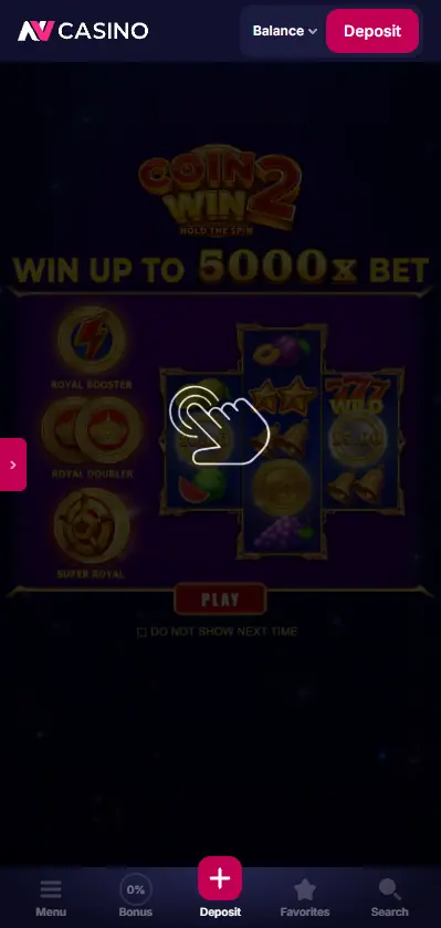 Coin Win 2 Hold The Spin slot by Gamzix at NV Casino