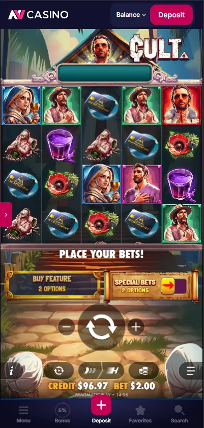 CULT slot by Pragmatic Play at NV Casino