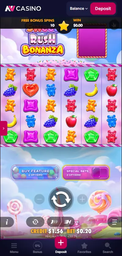 Sweet Rush Bonanza slot by Pragmatic Play at NV Casino