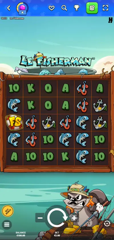 Le Fisherman slot by Hacksaw Gaming at Pistolo Casino