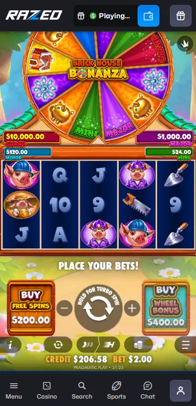 Brick House Bonanza slot by Pragmatic Play at Razed Casino