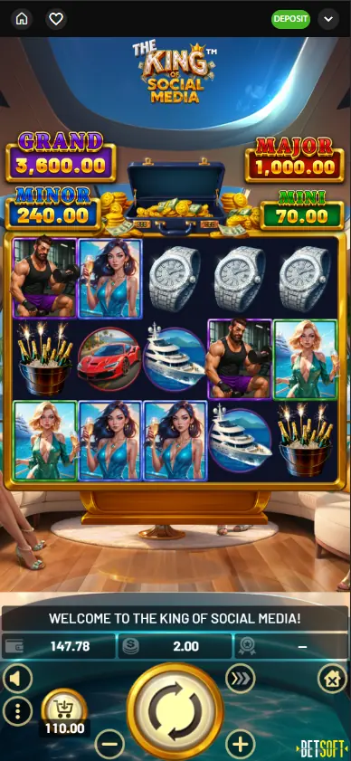 Slotimo Casino The King of Social Media by Betsoft