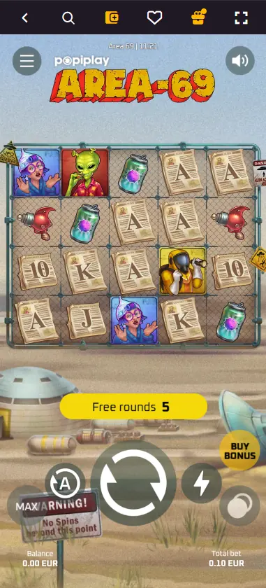 Wild Tokyo Casino Area 69 slot game by Popiplay with 94.04 percent stated RTP